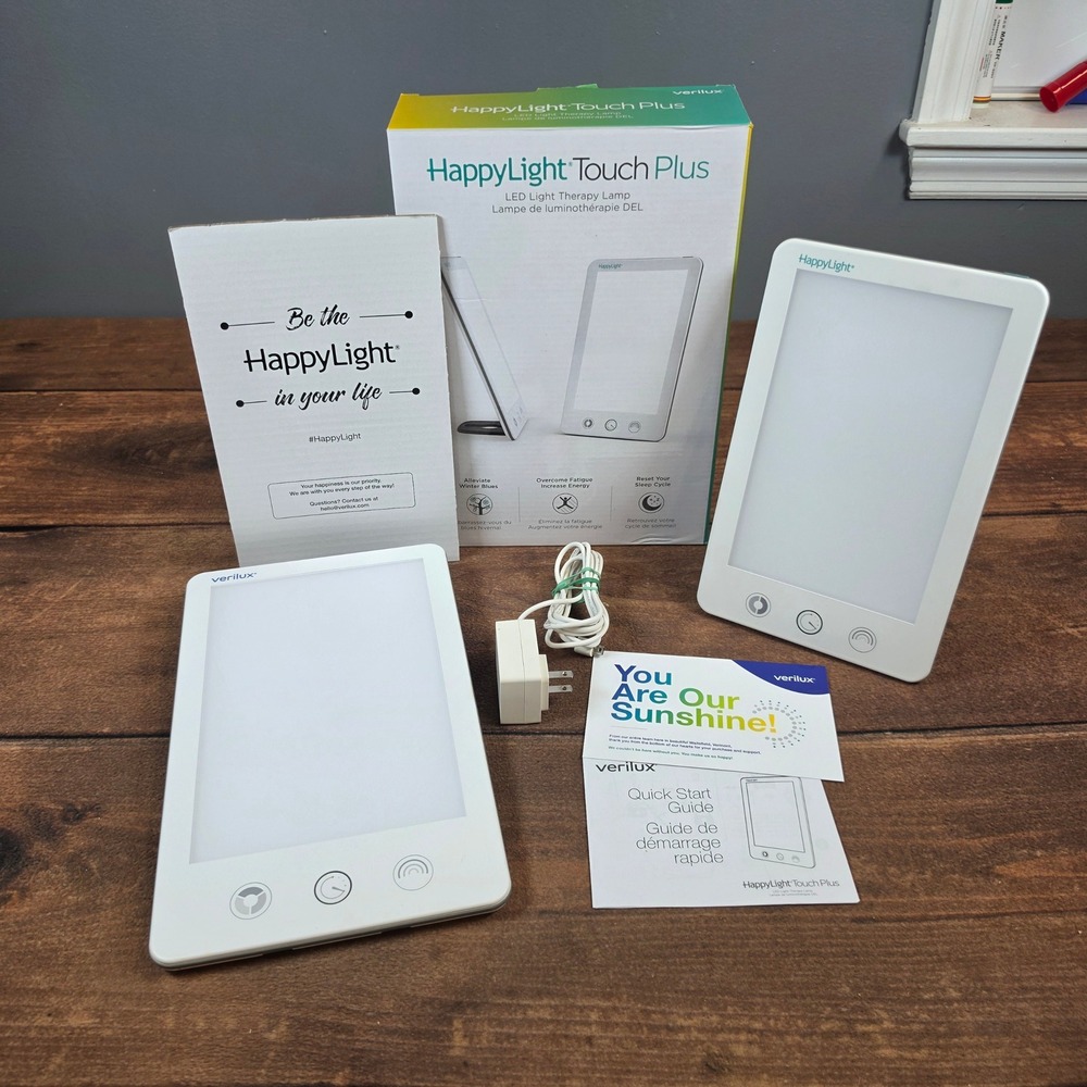 Verilux HappyLight Touch Plus Lamp Adult OS White Excellent LED 10000 Lux VT42